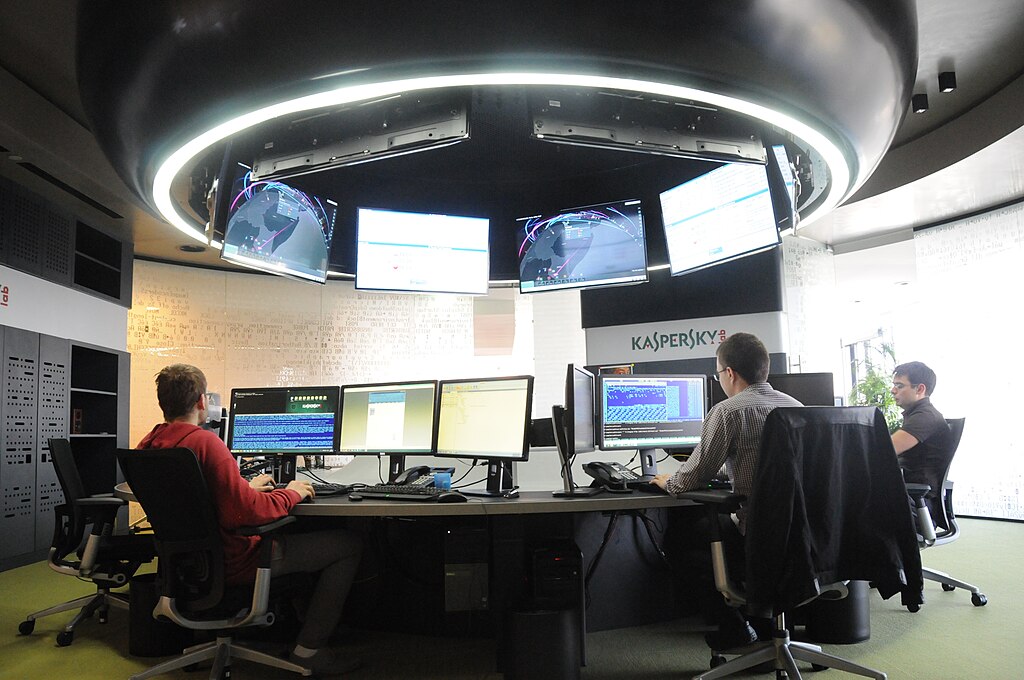 Image of Kaspersky virus lab control room